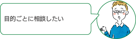 目的ごとに相談したい