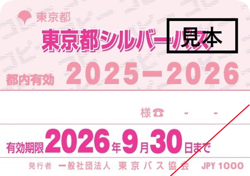 東京都シルバーパスの見本
