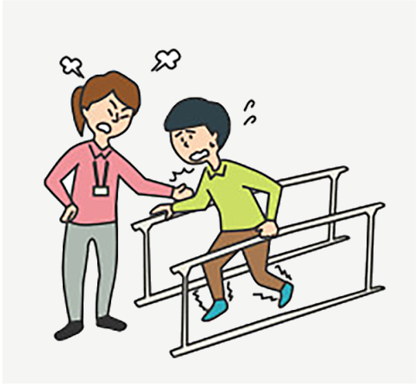 障害者施設での心理的虐待の例イラスト